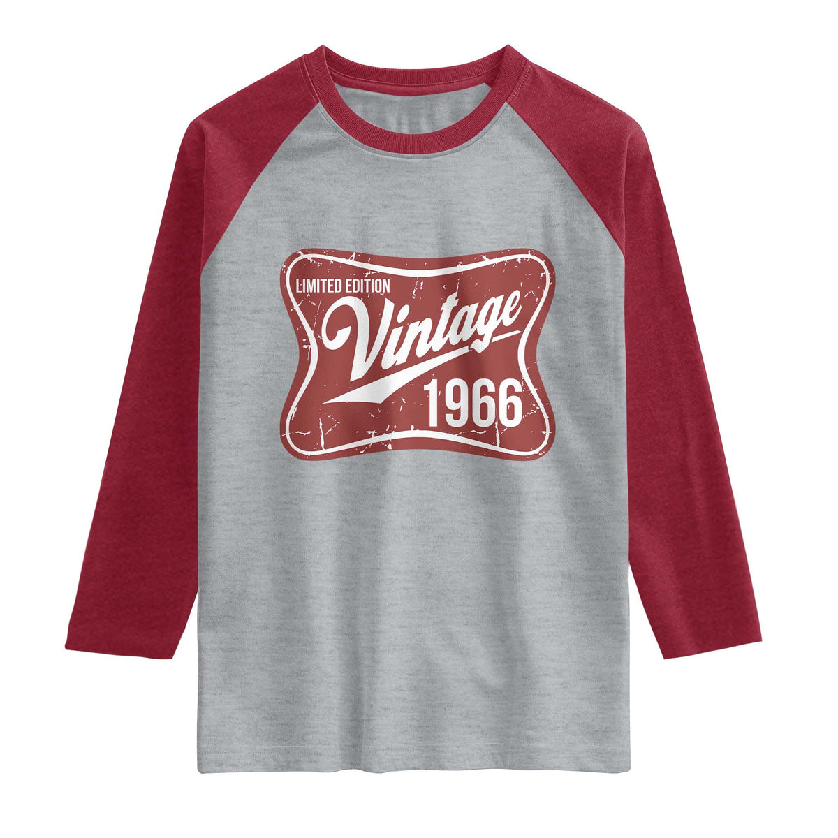 60th Birthday Beer Lover Vintage 1966 Limited Edition Raglan Shirt Red Metal Beer Soft Sign Graphic