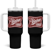 60th Birthday Beer Lover Vintage 1966 Limited Edition Tumbler With Handle Red Metal Beer Soft Sign Graphic