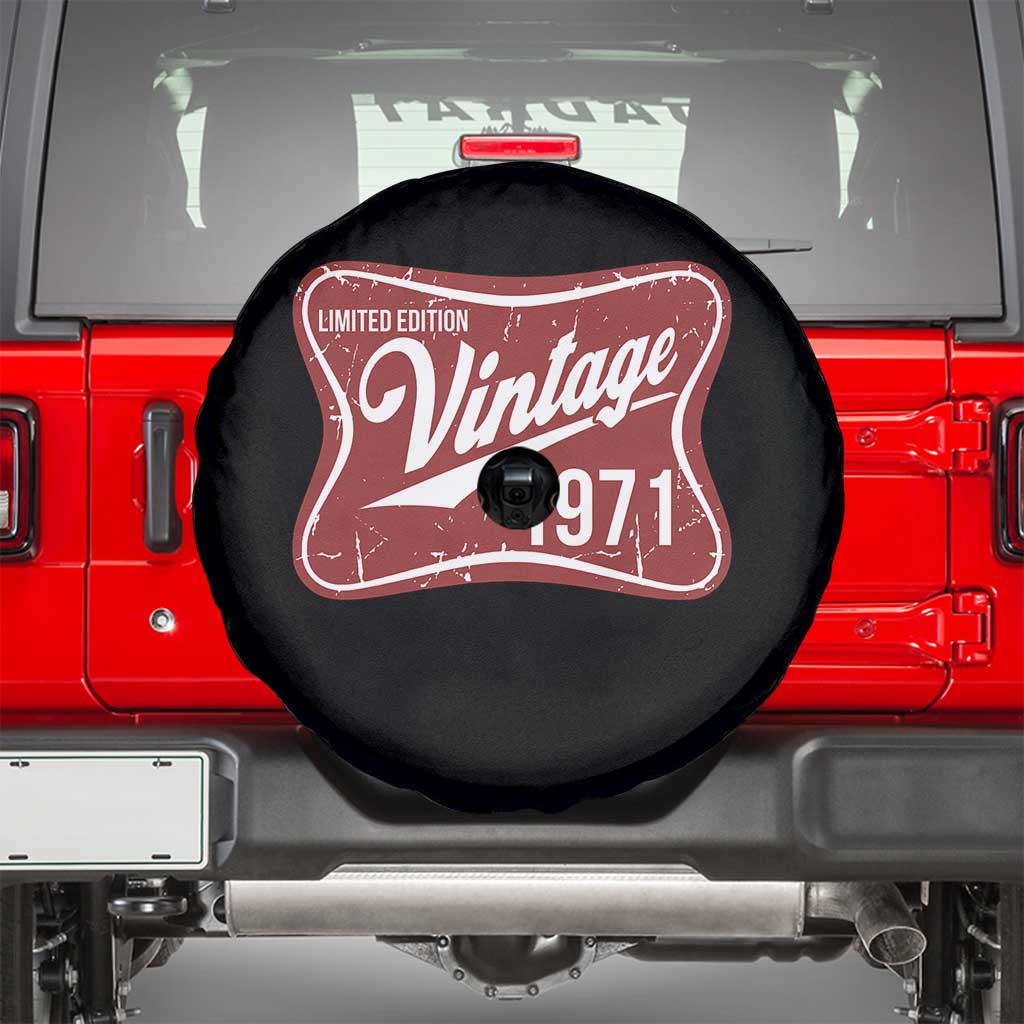 55th Birthday Beer Lover Vintage 1971 Limited Edition Spare Tire Cover Red Metal Beer Soft Sign Graphic