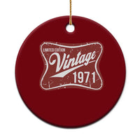 55th Birthday Beer Lover Vintage 1971 Limited Edition Ceramic Ornament Red Metal Beer Soft Sign Graphic