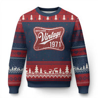 55th Birthday Beer Lover Vintage 1971 Limited Edition Ugly Christmas Sweater Red Metal Beer Soft Sign Graphic