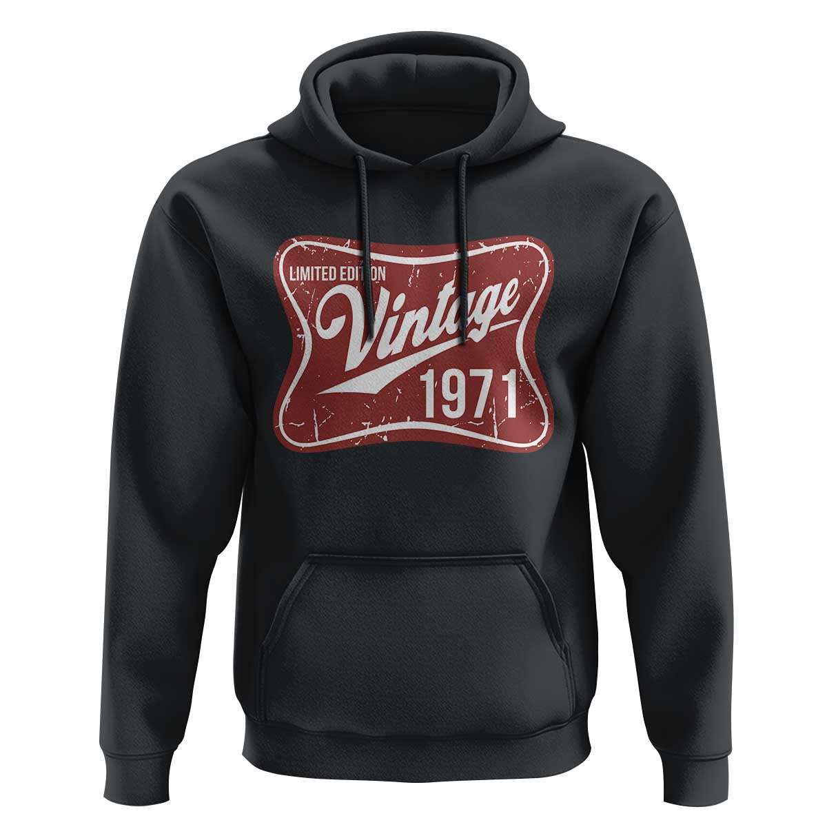 55th Birthday Beer Lover Vintage 1971 Limited Edition Hoodie Red Metal Beer Soft Sign Graphic