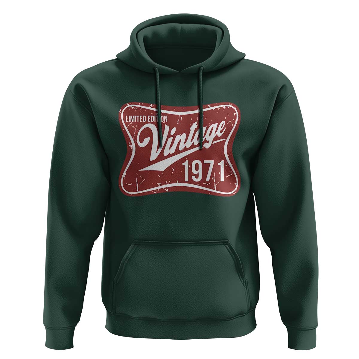 55th Birthday Beer Lover Vintage 1971 Limited Edition Hoodie Red Metal Beer Soft Sign Graphic