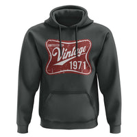 55th Birthday Beer Lover Vintage 1971 Limited Edition Hoodie Red Metal Beer Soft Sign Graphic