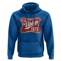 55th Birthday Beer Lover Vintage 1971 Limited Edition Hoodie Red Metal Beer Soft Sign Graphic