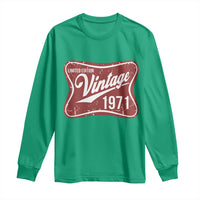 55th Birthday Beer Lover Vintage 1971 Limited Edition Long Sleeve Shirt Red Metal Beer Soft Sign Graphic