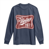 55th Birthday Beer Lover Vintage 1971 Limited Edition Long Sleeve Shirt Red Metal Beer Soft Sign Graphic