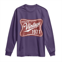 55th Birthday Beer Lover Vintage 1971 Limited Edition Long Sleeve Shirt Red Metal Beer Soft Sign Graphic