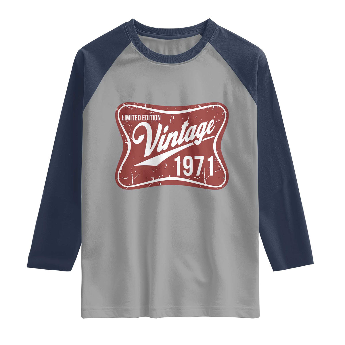 55th Birthday Beer Lover Vintage 1971 Limited Edition Raglan Shirt Red Metal Beer Soft Sign Graphic