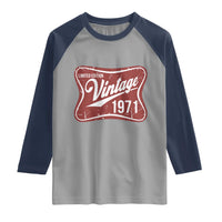 55th Birthday Beer Lover Vintage 1971 Limited Edition Raglan Shirt Red Metal Beer Soft Sign Graphic
