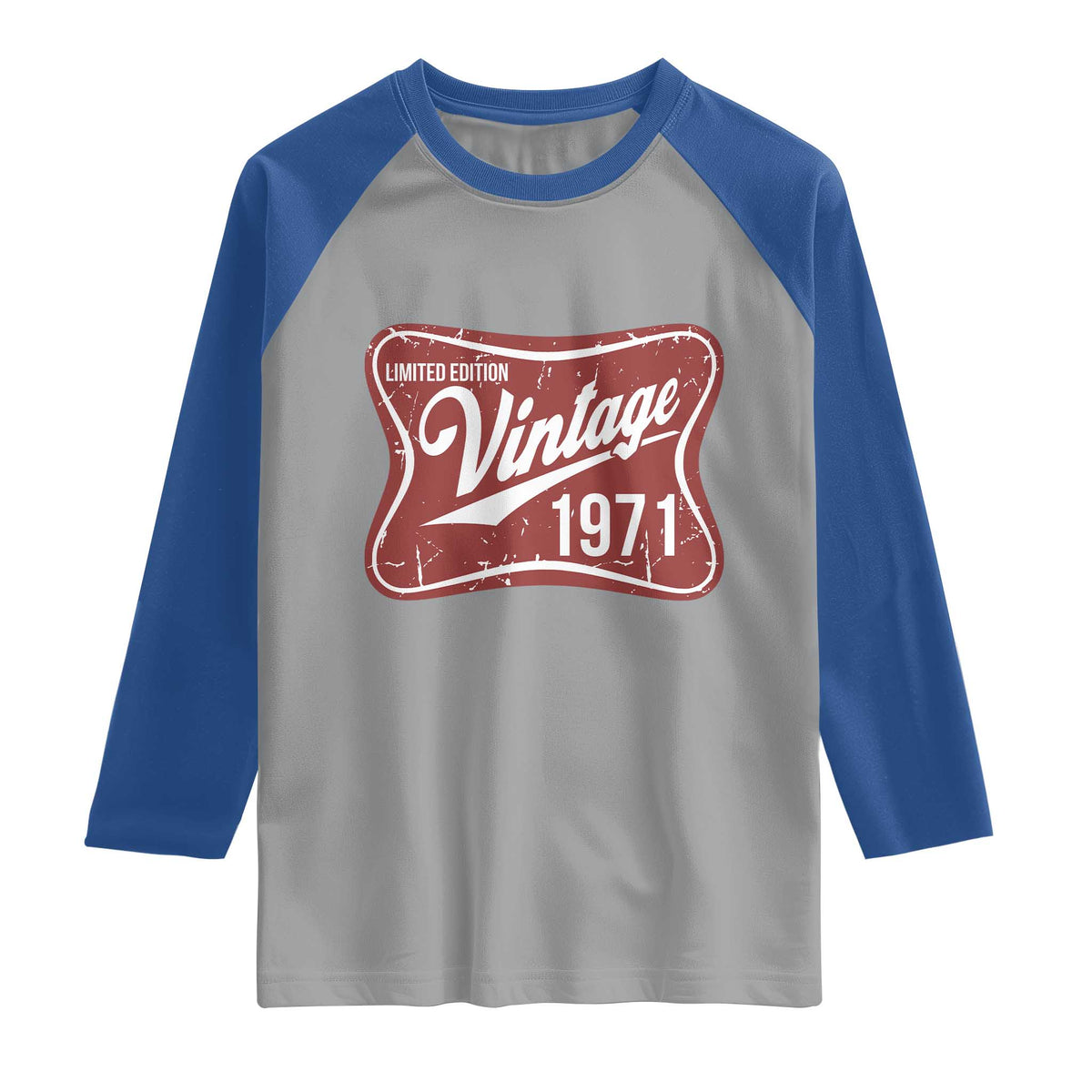 55th Birthday Beer Lover Vintage 1971 Limited Edition Raglan Shirt Red Metal Beer Soft Sign Graphic