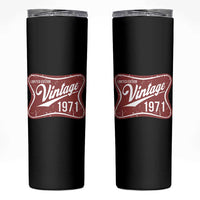 55th Birthday Beer Lover Vintage 1971 Limited Edition Skinny Tumbler Red Metal Beer Soft Sign Graphic