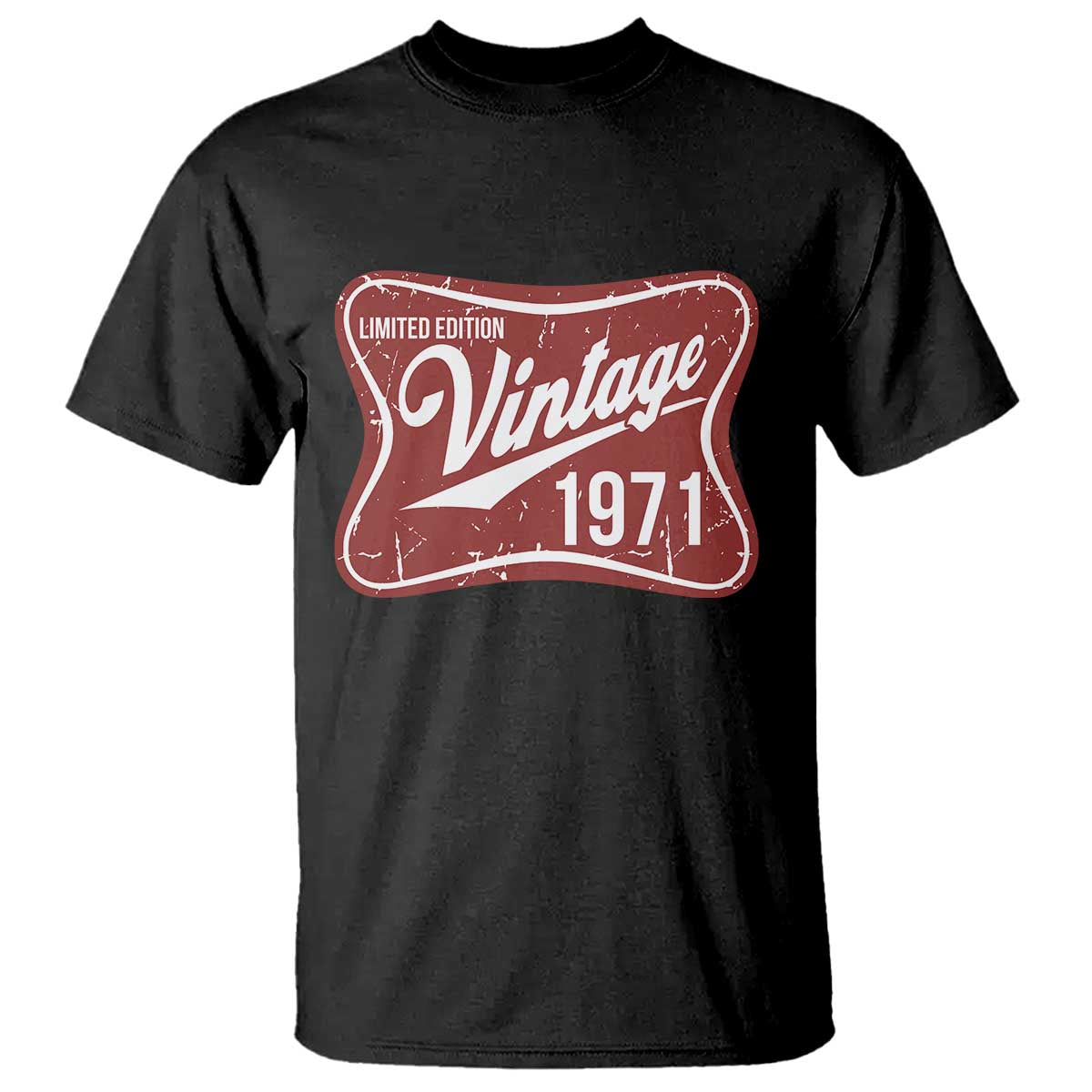 55th Birthday Beer Lover Vintage 1971 Limited Edition T Shirt Red Metal Beer Soft Sign Graphic