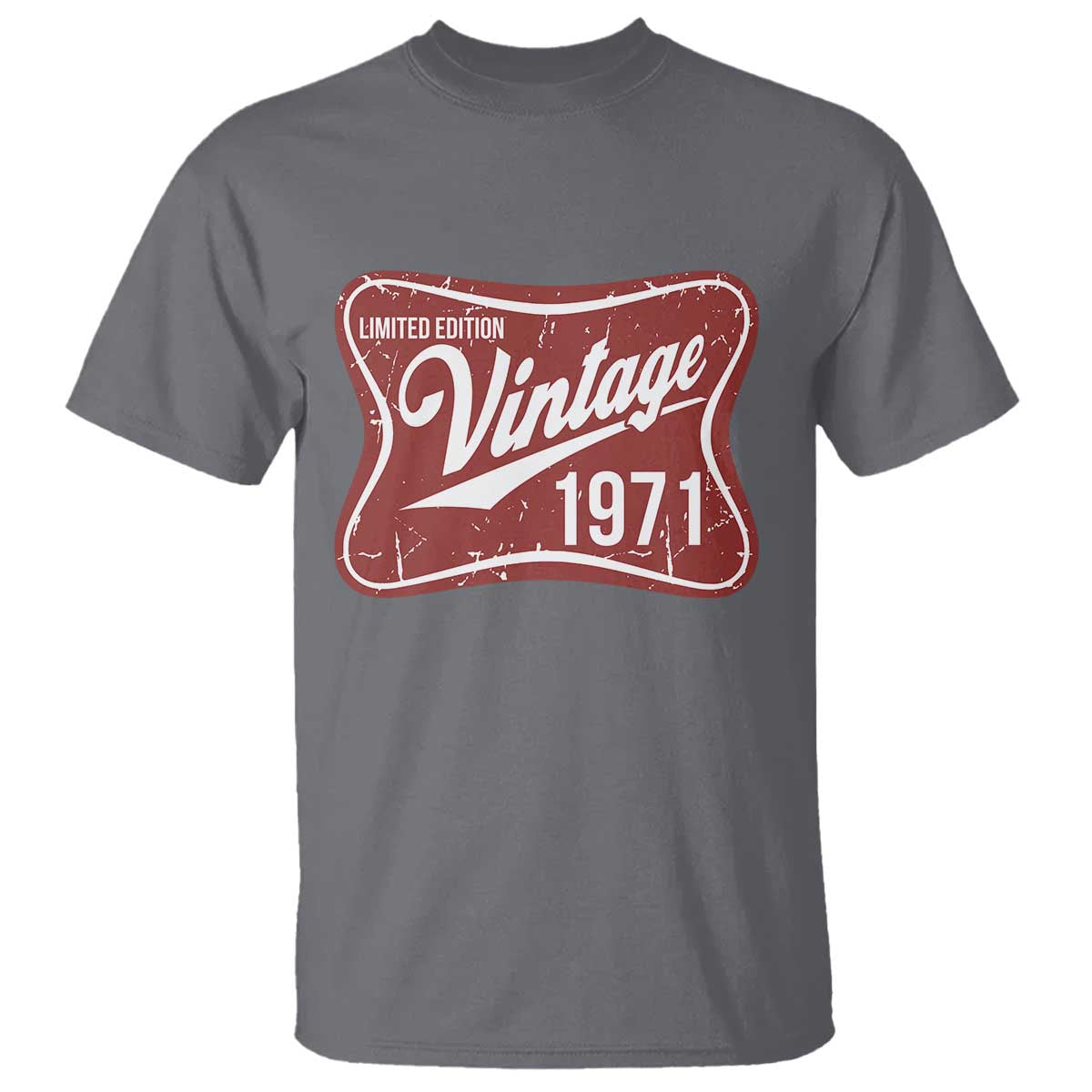 55th Birthday Beer Lover Vintage 1971 Limited Edition T Shirt Red Metal Beer Soft Sign Graphic