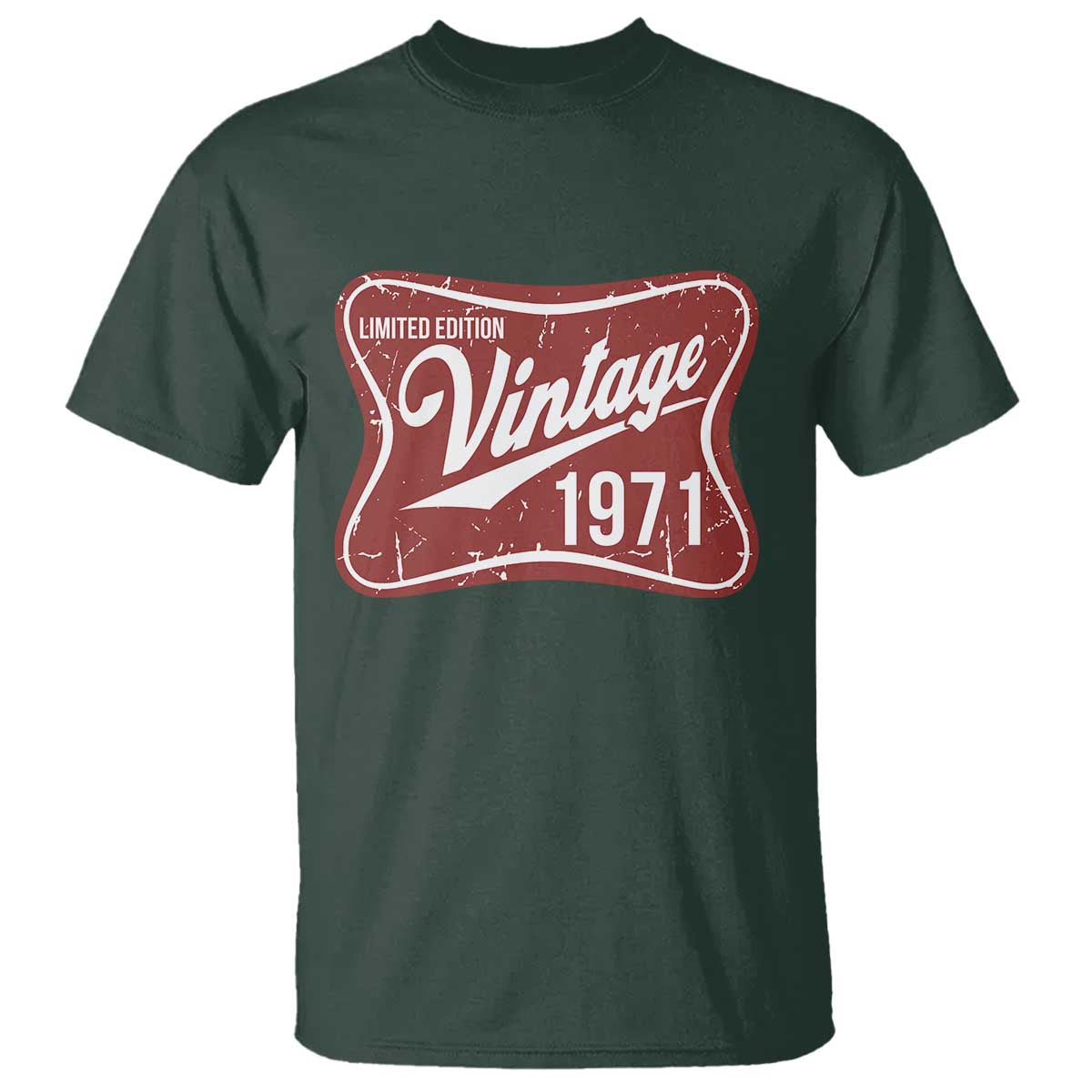 55th Birthday Beer Lover Vintage 1971 Limited Edition T Shirt Red Metal Beer Soft Sign Graphic