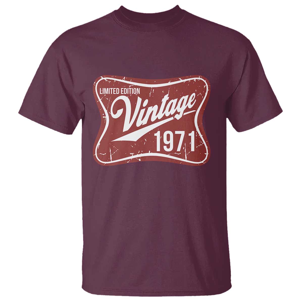 55th Birthday Beer Lover Vintage 1971 Limited Edition T Shirt Red Metal Beer Soft Sign Graphic