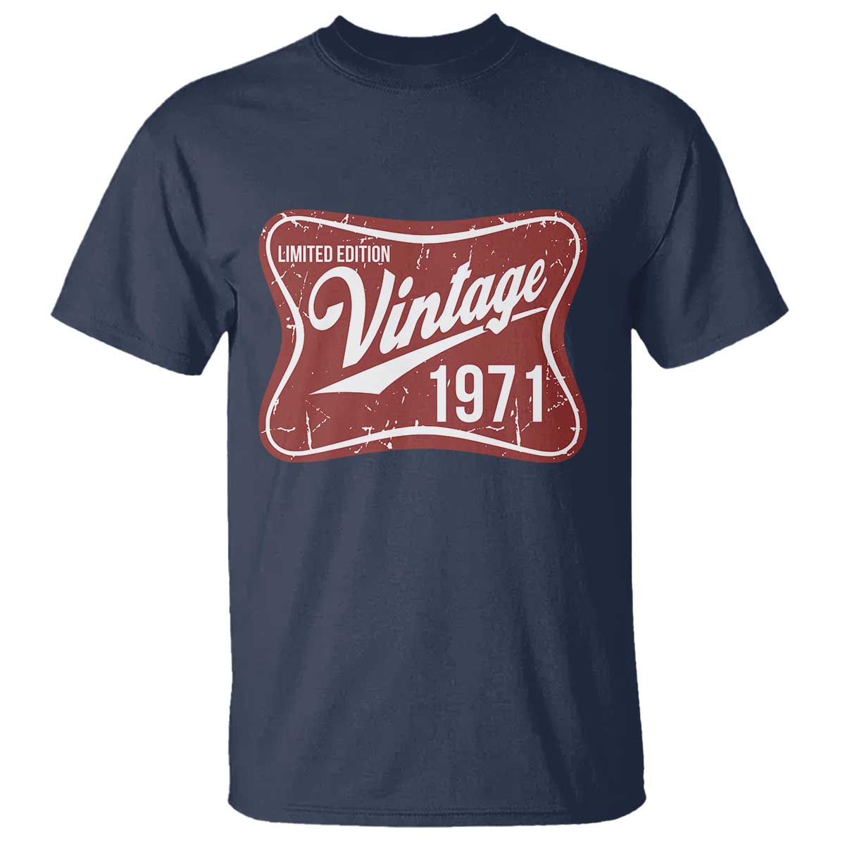 55th Birthday Beer Lover Vintage 1971 Limited Edition T Shirt Red Metal Beer Soft Sign Graphic