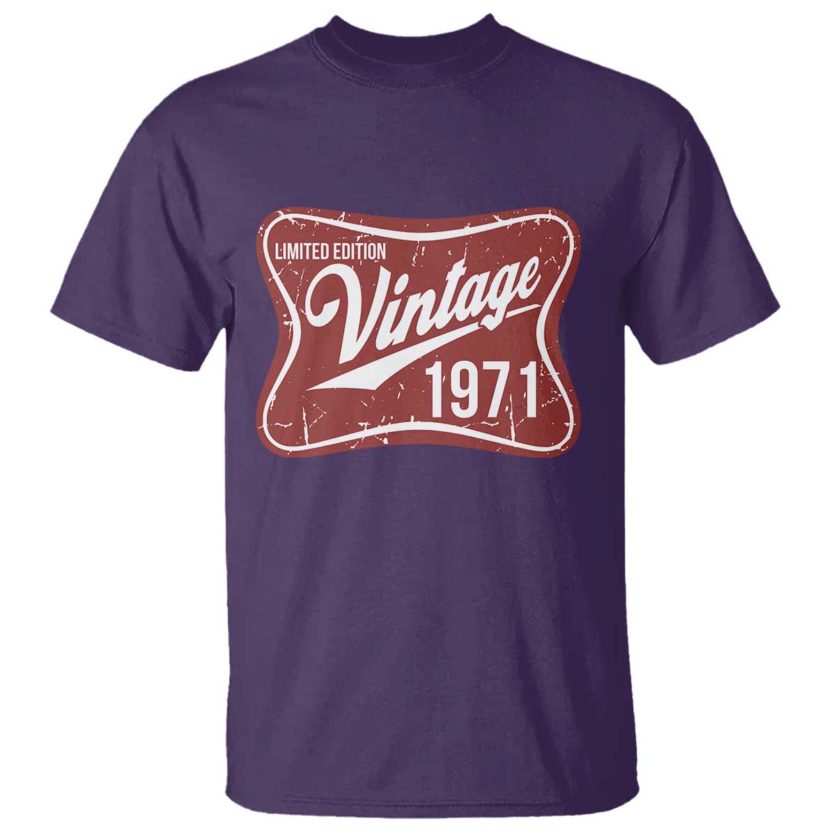 55th Birthday Beer Lover Vintage 1971 Limited Edition T Shirt Red Metal Beer Soft Sign Graphic