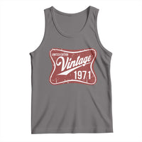 55th Birthday Beer Lover Vintage 1971 Limited Edition Tank Top Red Metal Beer Soft Sign Graphic