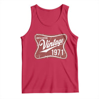 55th Birthday Beer Lover Vintage 1971 Limited Edition Tank Top Red Metal Beer Soft Sign Graphic