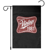 45th Birthday Beer Lover Vintage 1981 Limited Edition Garden Flag Red Metal Beer Soft Sign Graphic