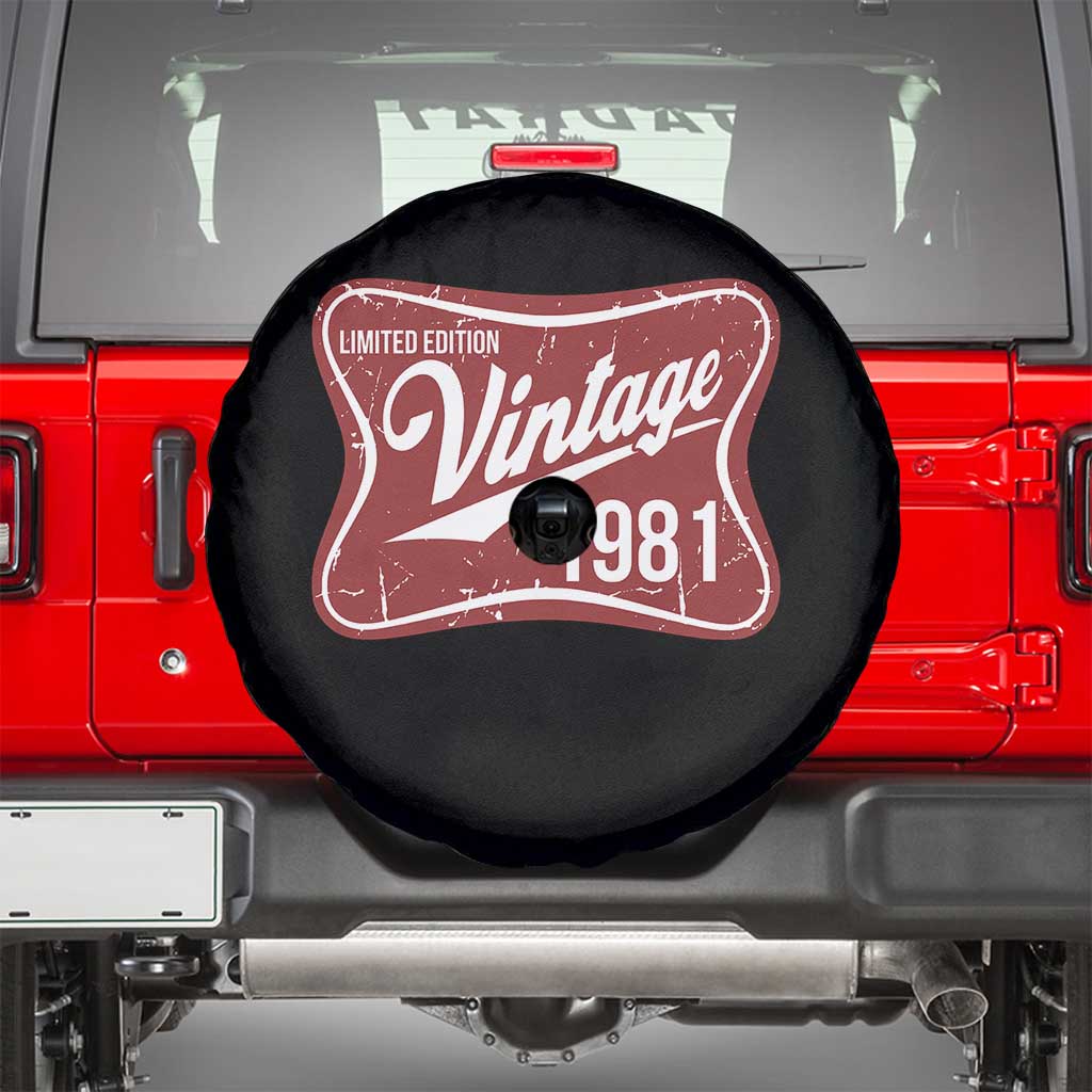 45th Birthday Beer Lover Vintage 1981 Limited Edition Spare Tire Cover Red Metal Beer Soft Sign Graphic
