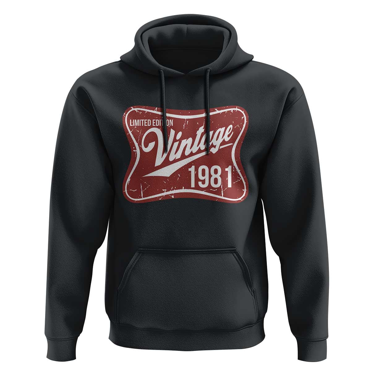 45th Birthday Beer Lover Vintage 1981 Limited Edition Hoodie Red Metal Beer Soft Sign Graphic