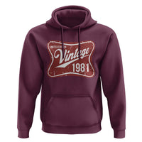 45th Birthday Beer Lover Vintage 1981 Limited Edition Hoodie Red Metal Beer Soft Sign Graphic