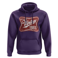 45th Birthday Beer Lover Vintage 1981 Limited Edition Hoodie Red Metal Beer Soft Sign Graphic