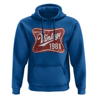 45th Birthday Beer Lover Vintage 1981 Limited Edition Hoodie Red Metal Beer Soft Sign Graphic