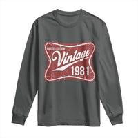 45th Birthday Beer Lover Vintage 1981 Limited Edition Long Sleeve Shirt Red Metal Beer Soft Sign Graphic