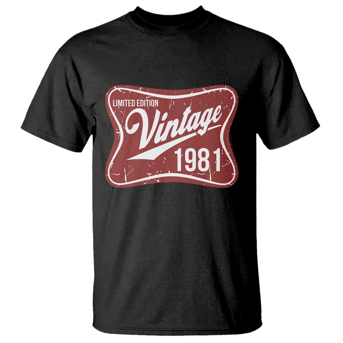 45th Birthday Beer Lover Vintage 1981 Limited Edition T Shirt Red Metal Beer Soft Sign Graphic