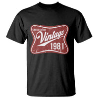 45th Birthday Beer Lover Vintage 1981 Limited Edition T Shirt Red Metal Beer Soft Sign Graphic