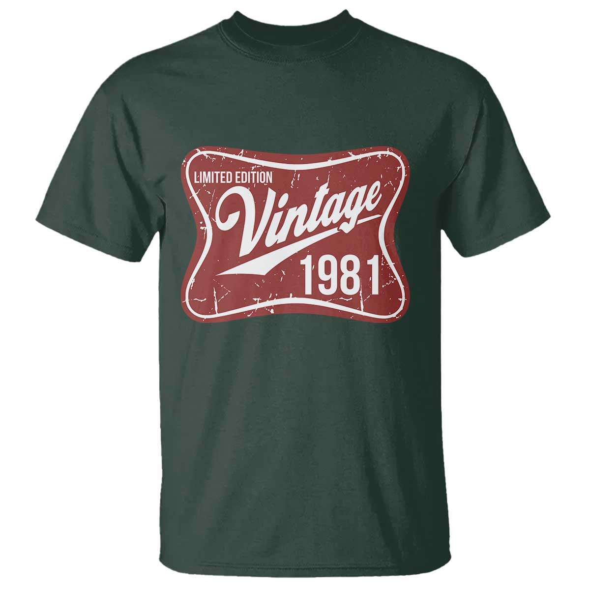 45th Birthday Beer Lover Vintage 1981 Limited Edition T Shirt Red Metal Beer Soft Sign Graphic