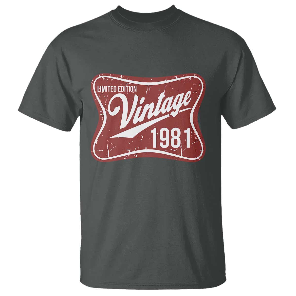 45th Birthday Beer Lover Vintage 1981 Limited Edition T Shirt Red Metal Beer Soft Sign Graphic