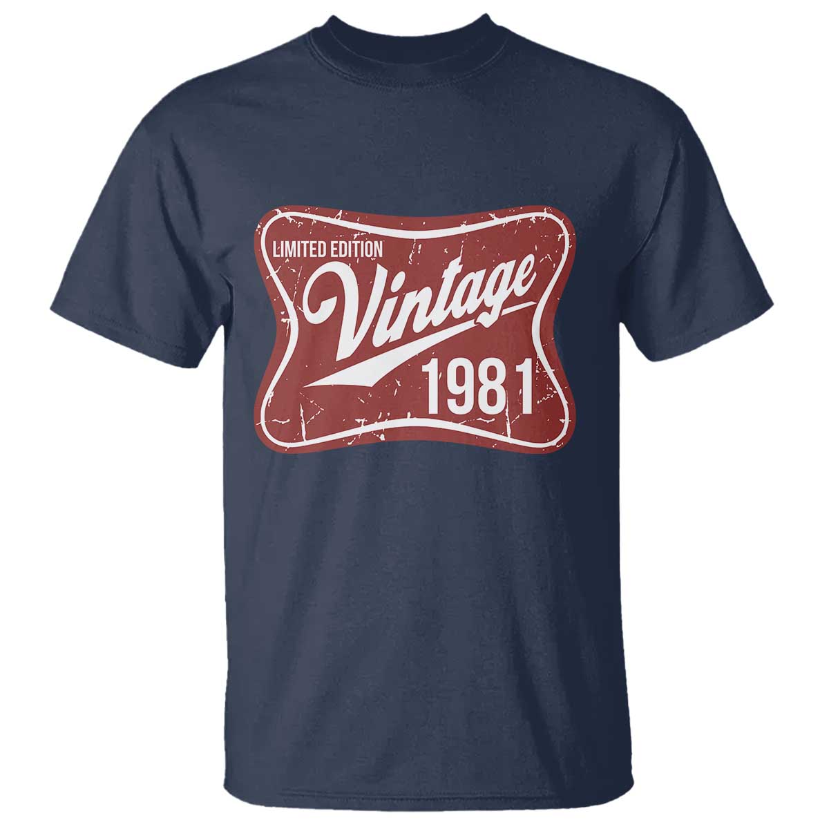 45th Birthday Beer Lover Vintage 1981 Limited Edition T Shirt Red Metal Beer Soft Sign Graphic