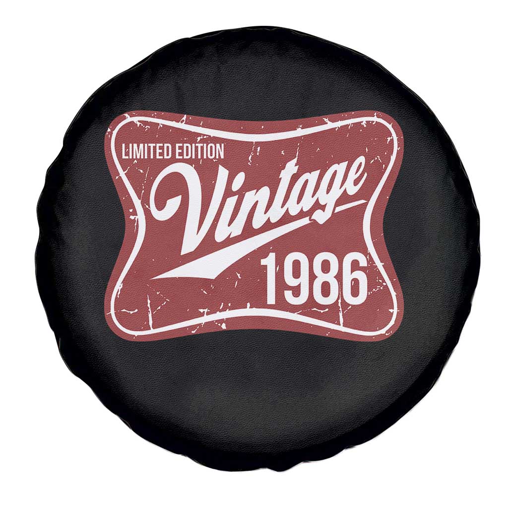 40th Birthday Beer Lover Vintage 1986 Limited Edition Spare Tire Cover Red Metal Beer Soft Sign Graphic