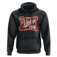 40th Birthday Beer Lover Vintage 1986 Limited Edition Hoodie Red Metal Beer Soft Sign Graphic