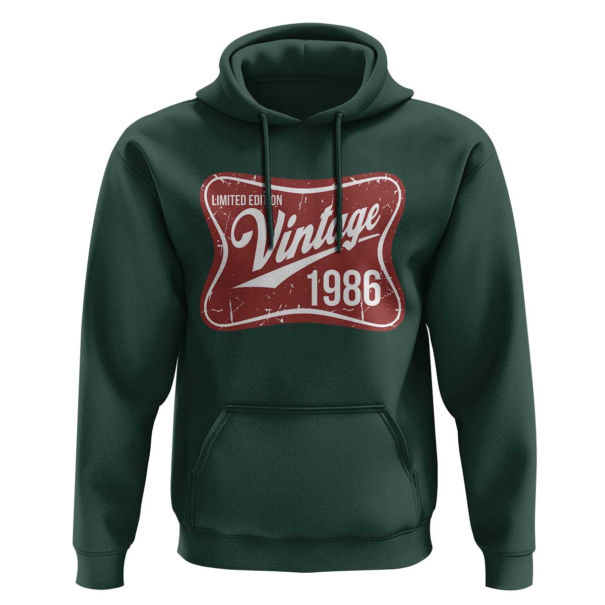 40th Birthday Beer Lover Vintage 1986 Limited Edition Hoodie Red Metal Beer Soft Sign Graphic