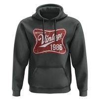 40th Birthday Beer Lover Vintage 1986 Limited Edition Hoodie Red Metal Beer Soft Sign Graphic