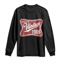 40th Birthday Beer Lover Vintage 1986 Limited Edition Long Sleeve Shirt Red Metal Beer Soft Sign Graphic