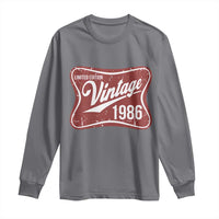 40th Birthday Beer Lover Vintage 1986 Limited Edition Long Sleeve Shirt Red Metal Beer Soft Sign Graphic