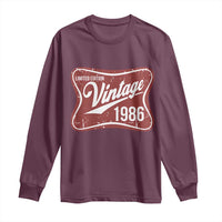 40th Birthday Beer Lover Vintage 1986 Limited Edition Long Sleeve Shirt Red Metal Beer Soft Sign Graphic
