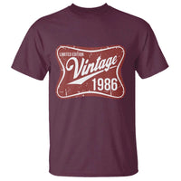 40th Birthday Beer Lover Vintage 1986 Limited Edition T Shirt Red Metal Beer Soft Sign Graphic