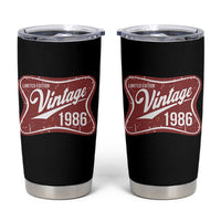 40th Birthday Beer Lover Vintage 1986 Limited Edition Tumbler Cup Red Metal Beer Soft Sign Graphic