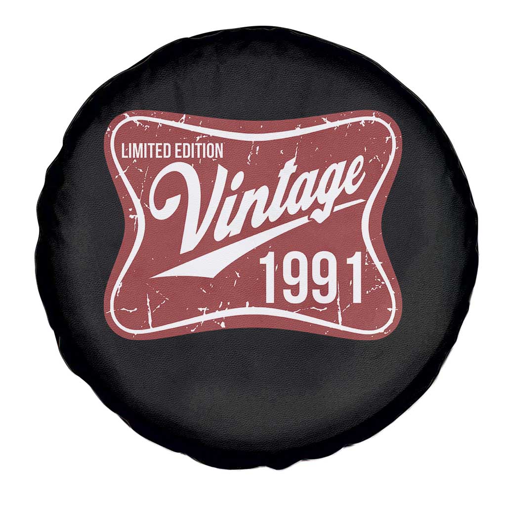 35th Birthday Beer Lover Vintage 1991 Limited Edition Spare Tire Cover Red Metal Beer Soft Sign Graphic