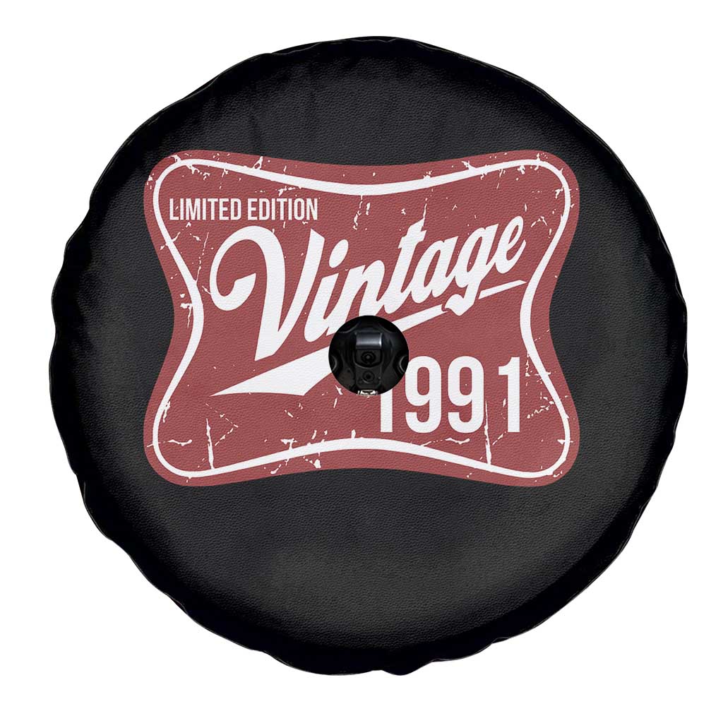 35th Birthday Beer Lover Vintage 1991 Limited Edition Spare Tire Cover Red Metal Beer Soft Sign Graphic
