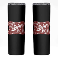 35th Birthday Beer Lover Vintage 1991 Limited Edition Skinny Tumbler Red Metal Beer Soft Sign Graphic