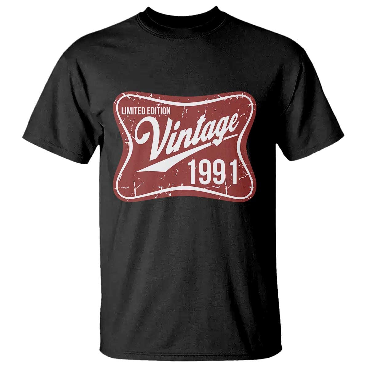 35th Birthday Beer Lover Vintage 1991 Limited Edition T Shirt Red Metal Beer Soft Sign Graphic