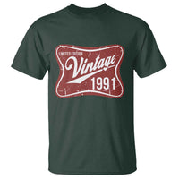 35th Birthday Beer Lover Vintage 1991 Limited Edition T Shirt Red Metal Beer Soft Sign Graphic